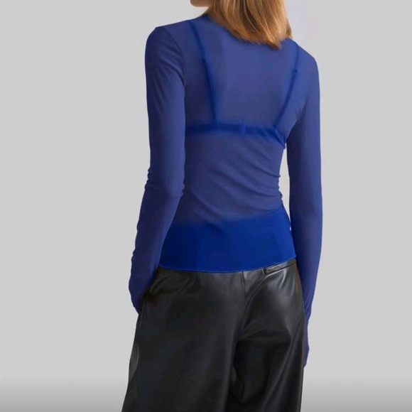 Women's Blue Turtleneck Top - Picture 5 of 6